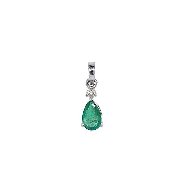 Juego de esmeralda en oro blanco 18kt.