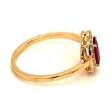 Anillo de rubi en oro amarillo 14k.