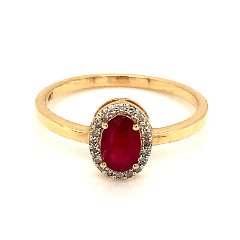 Anillo de rubi en oro amarillo 14k. ANTES: $599.00
