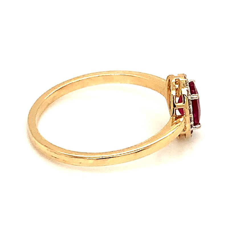 Anillo de rubi en oro amarillo 14k. ANTES: $599.00