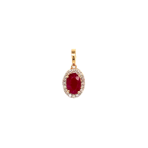 Dije de rubí en oro amarillo 14kt