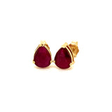 Aretes de rubí en oro amarillo 14kt