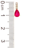 Aretes de rubí en oro amarillo 14kt