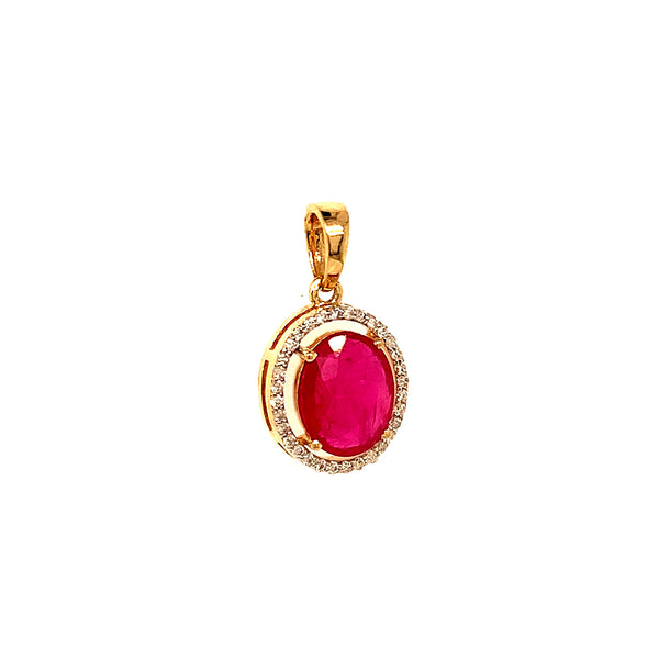 Dije de rubí en oro amarillo 14kt