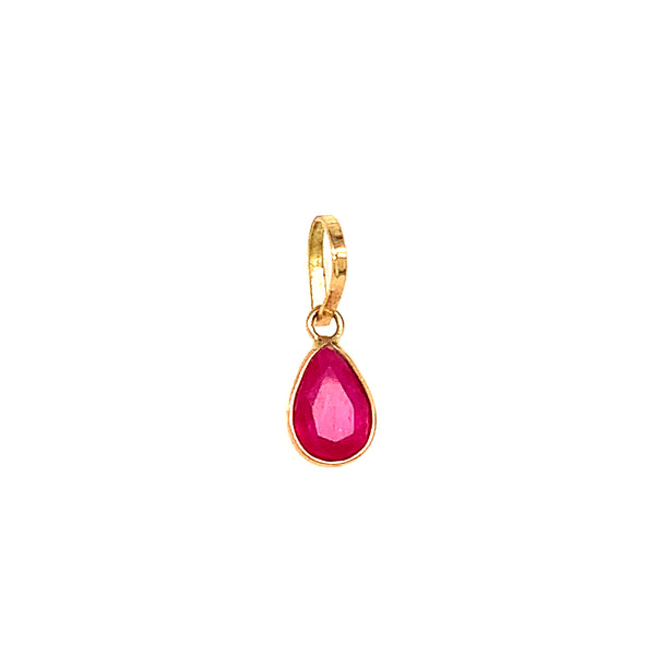 Dije de rubí en oro amarillo 14kt