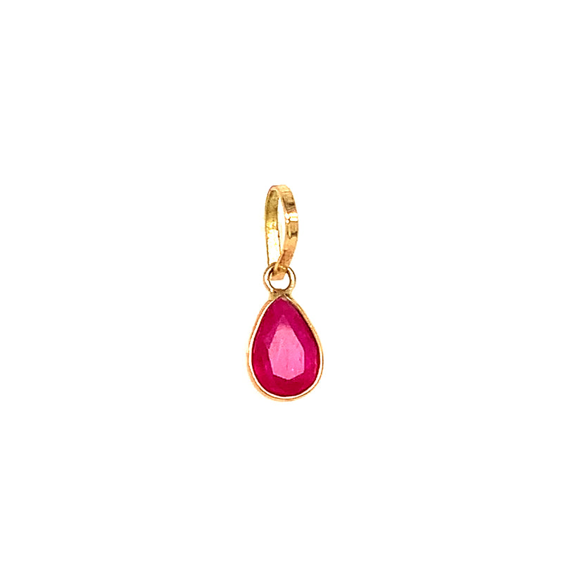 Dije de rubí en oro amarillo 14kt