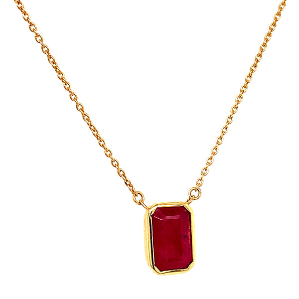 Collar de rubí en oro amarillo 14k