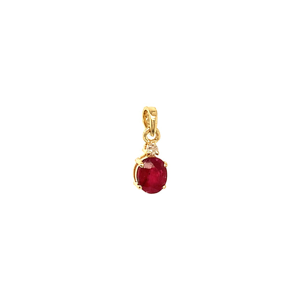 Dije de rubí en oro amarillo 14kt