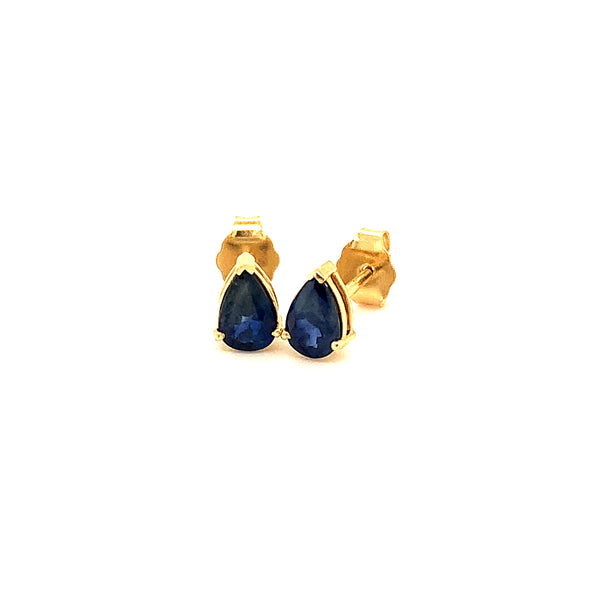 Aretes con zafiros en oro amarillo 14k