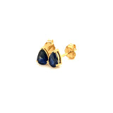 Aretes con zafiros en oro amarillo 14k