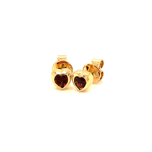Aretes de Granate en oro amarillo 14kt.