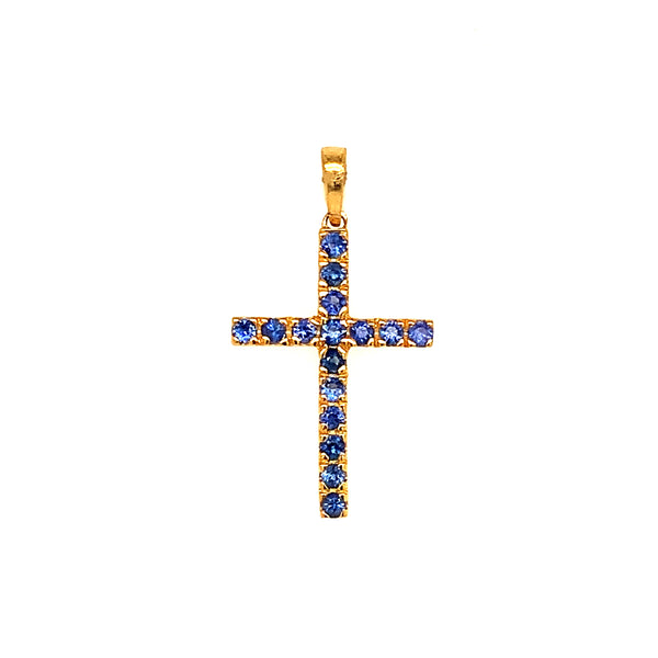 Dije de zafiro en oro amarillo 14kt