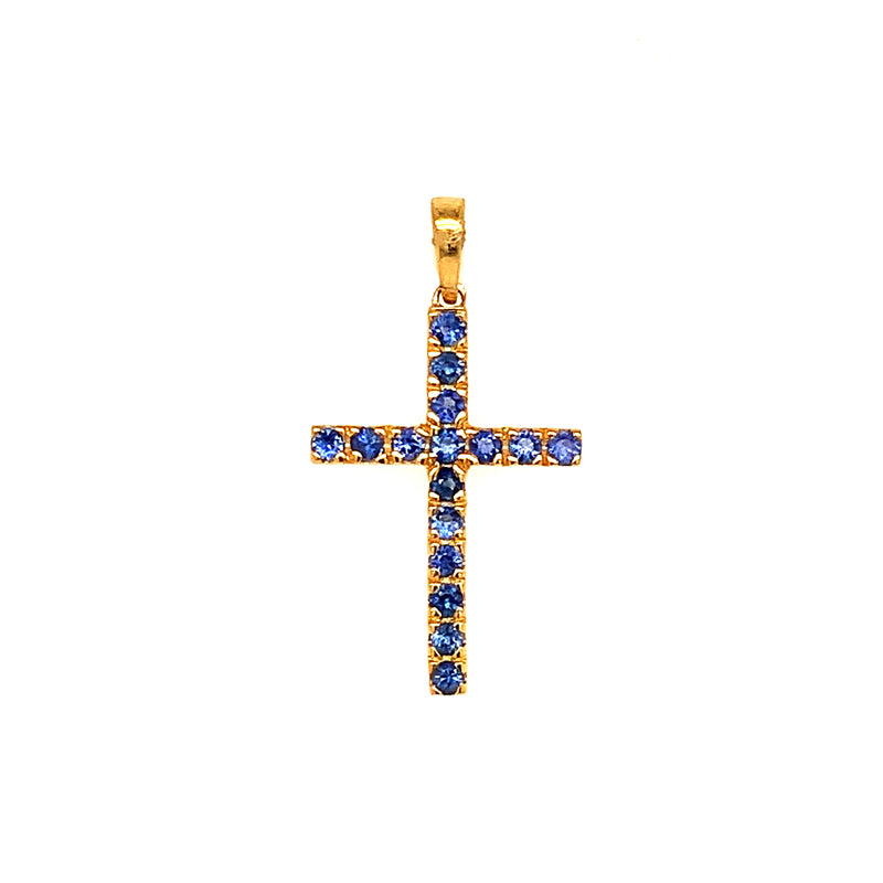 Dije de zafiro en oro amarillo 14kt