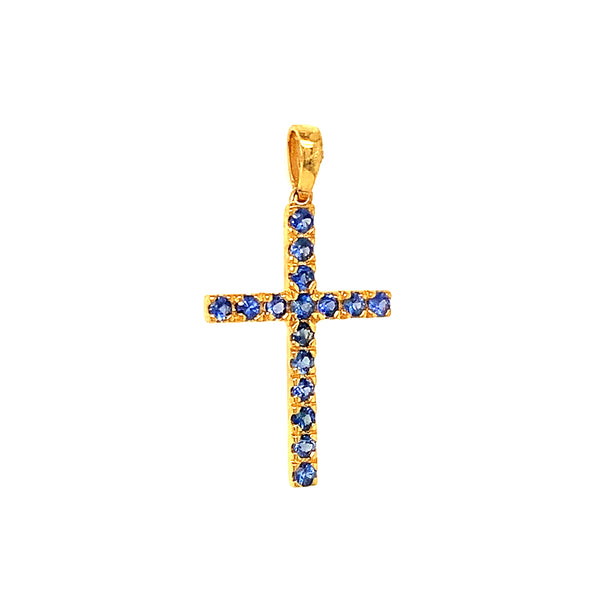 Dije de zafiro en oro amarillo 14kt
