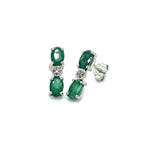 Aretes de esmeralda en plata 925.