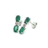 Aretes de esmeralda en plata 925.