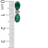 Aretes de esmeralda en plata 925.