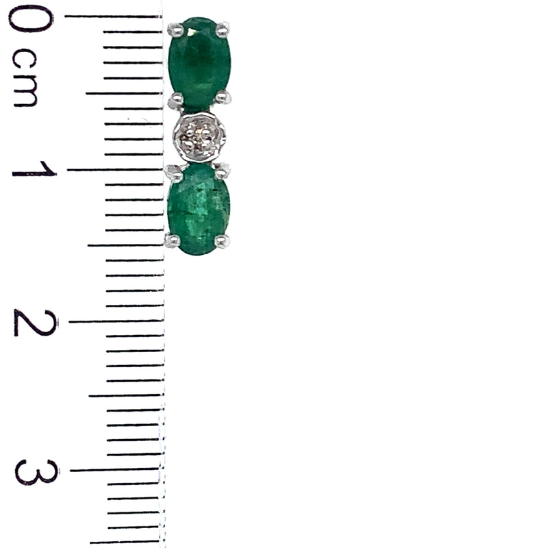 Aretes de esmeralda en plata 925.