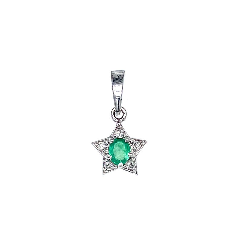 Dije de esmeralda en plata 925.