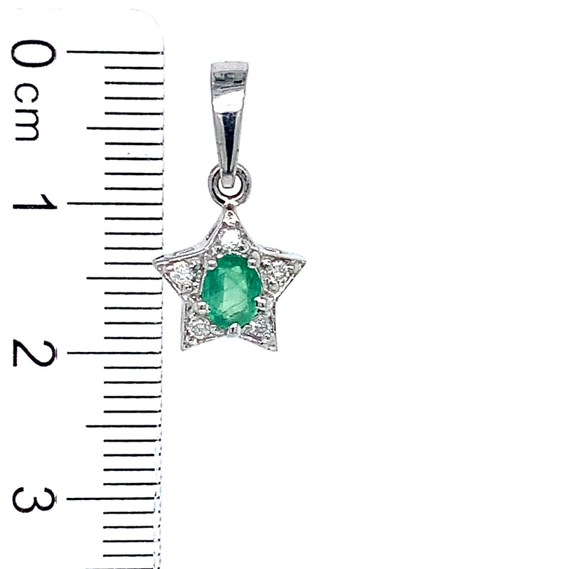 Dije de esmeralda en plata 925.