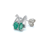 Aretes de esmeralda en plata 925.