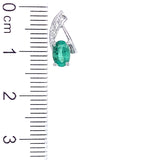 Aretes de esmeralda en plata 925.