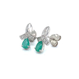 Aretes de esmeralda en plata 925.