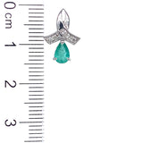 Aretes de esmeralda en plata 925.