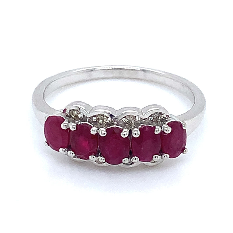 Anillo de rubí en plata 925