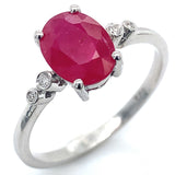Anillo con rubí en plata 925