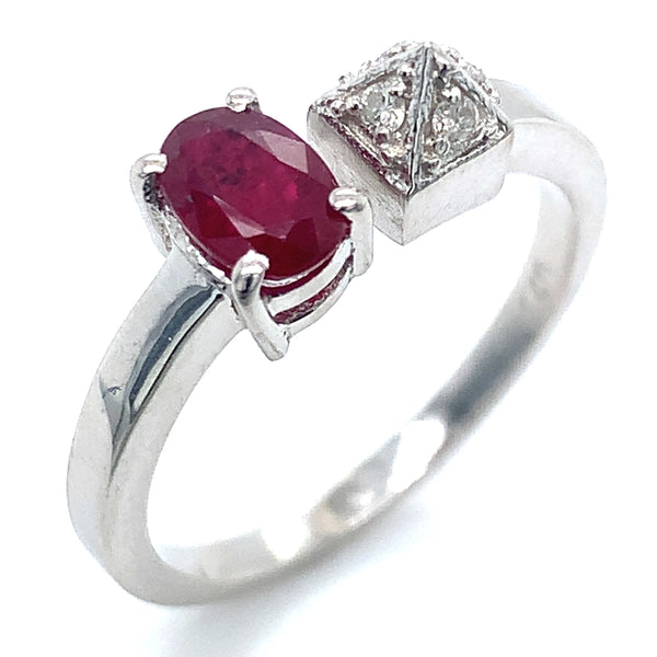 Anillo de rubí en plata 925