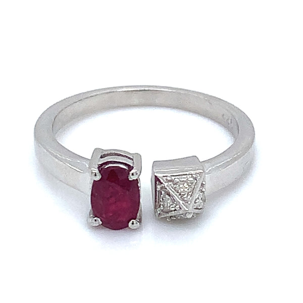 Anillo de rubí en plata 925