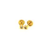 Aretes (circones) para bebés en oro amarillo 18kt.