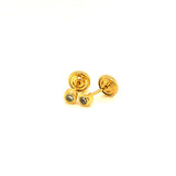 Aretes (circones) para bebés en oro amarillo 18kt.