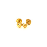 Aretes (corazón) para bebés en oro amarillo 18kt.