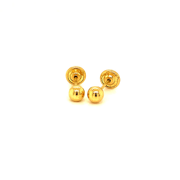 Aretes para bebés en oro amarillo 18kt.