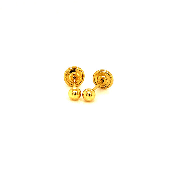 Aretes para bebés en oro amarillo 18kt.