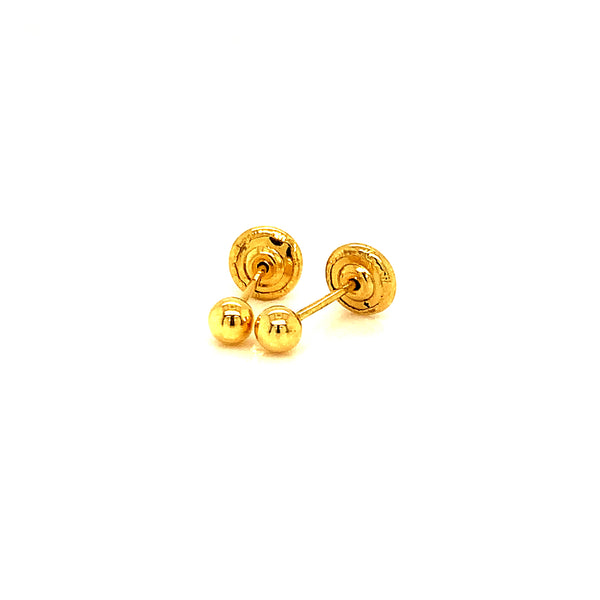Aretes para bebés en oro amarillo 18kt.