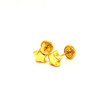 Aretes (estrella) para bebés en oro amarillo 18kt.