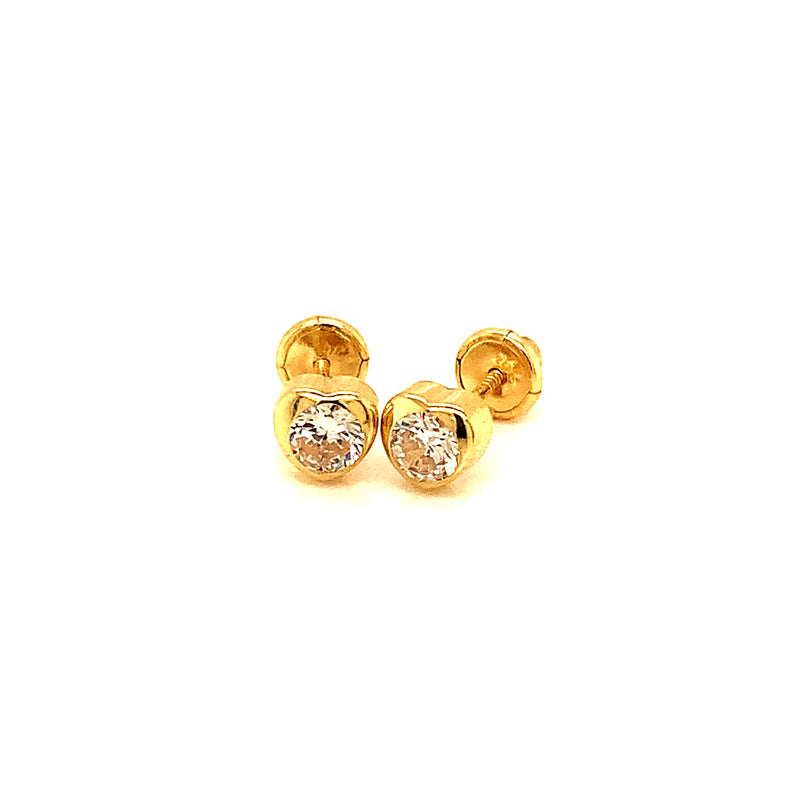 Aretes para bebés en oro amarillo 10kt.