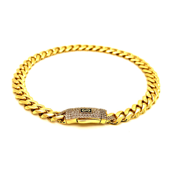 Pulsera (monaco) en oro amarillo 10kt. 21cm