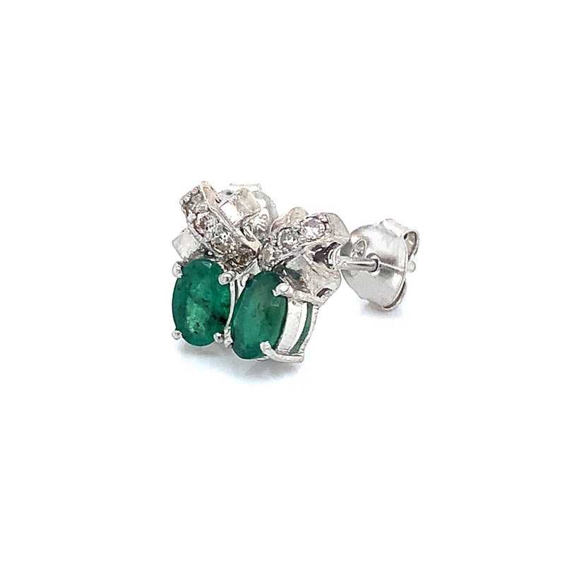 Aretes de esmeralda en plata 925.