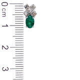 Aretes de esmeralda en plata 925.