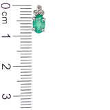 Aretes de esmeralda en plata 925.