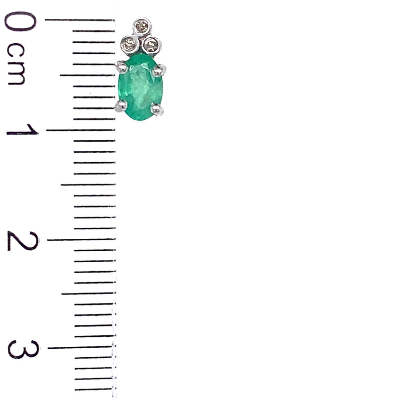 Aretes de esmeralda en plata 925.