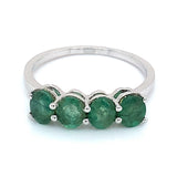 Anillo de esmeralda en plata 925.