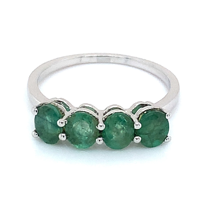 Anillo de esmeralda en plata 925.