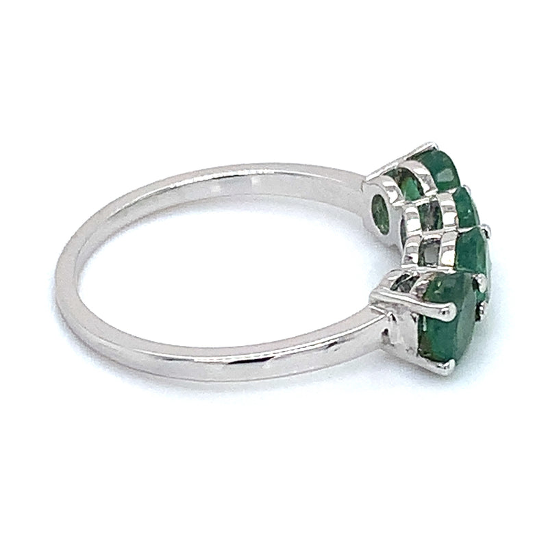 Anillo de esmeralda en plata 925.