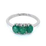 Anillo de esmeralda en plata 925.