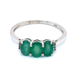 Anillo de esmeralda en plata 925.